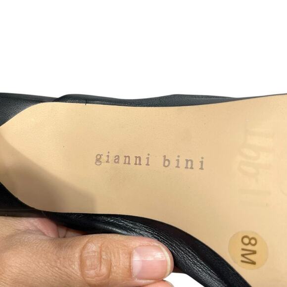 Gianni Bini Leather Black Heel Sandals / Size-8M - Picture 9 of 9